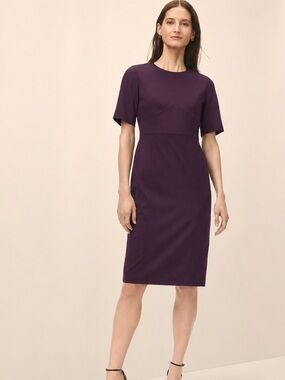 Brooks Brothers Designer The Essentials Sheath Wool Dress In Plum Size 4